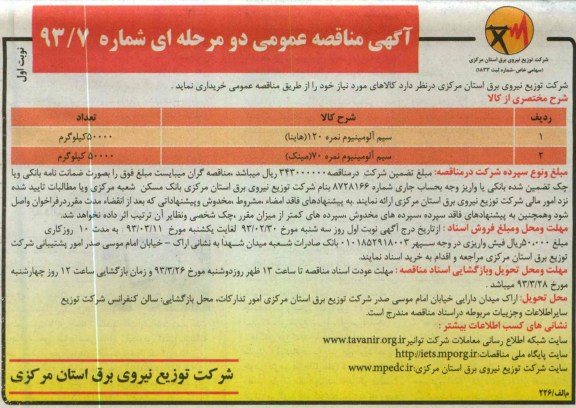 خرید سیم آلومینیوم