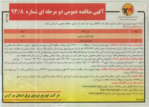 خریداری انواع تابلوی عمومی و انواع تابلو شالتر 