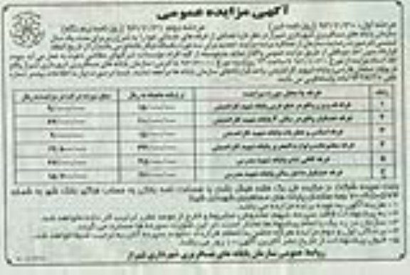 واگذاری تعدادی از غرفه های خدماتی