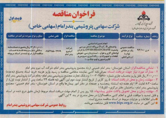 انجام تعمیرات اساسی واحدهای B، C و D نیروگاه 