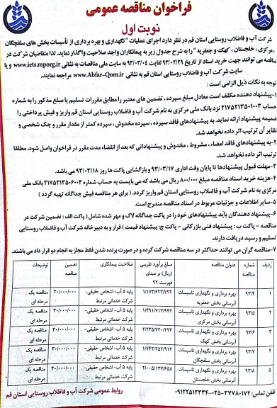  اجرای عملیات نگهداری و بهره برداری از تاسیسات 