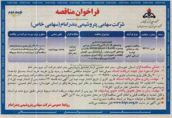 انجام تعمیرات اساسی واحدهای B، C و D نیروگاه 