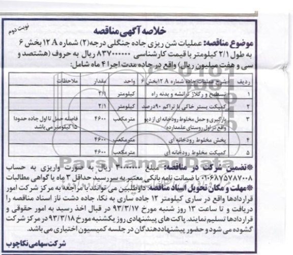 عملیات شن ریزی جاده جنگلی درجه (2) ....
