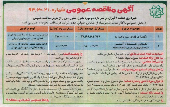 نگهداری فضای سبز 
