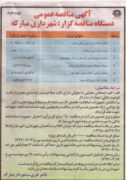 عملیات احداث پل مسیل  و ...