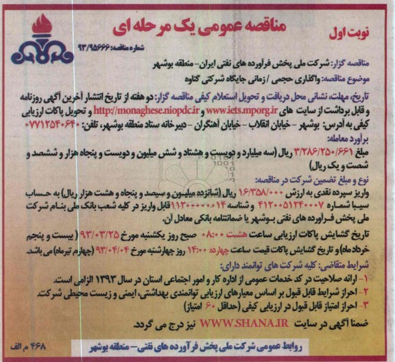 واگذاری حجمی / زمانی جایگاه