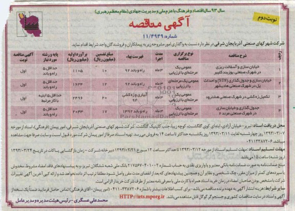 خیابان سازی و آسفالت ریزی در شهرک صنعتی ...