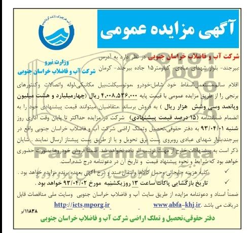 فروش اقلام سالم، اسقاط و ...