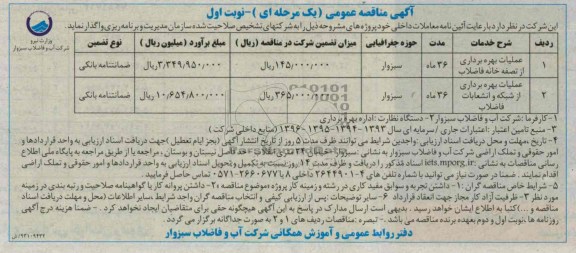 عملیات بهره برداری از تصفیه خانه فاضلاب