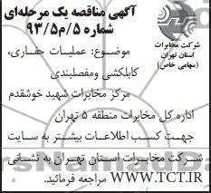 عملیات حفاری , کابلکشی و مفصلبندی مرکز مخابرات شهید خوشقدم