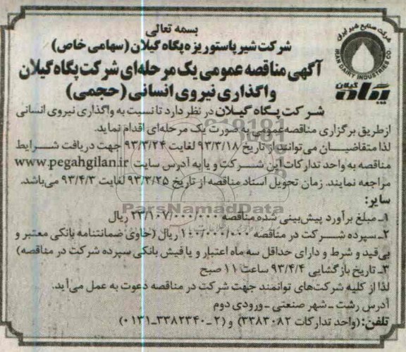  نسبت به واگذاری نیروی انسانی 