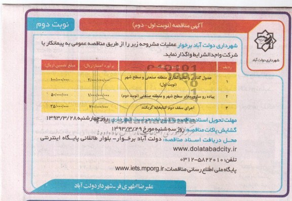 جدول گذاری و کانیو گذاری منطقه صنعتی و سطح شهر  و ...