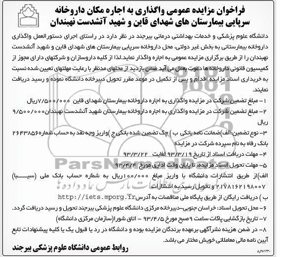 اجاره مکان داروخانه سرپایی 