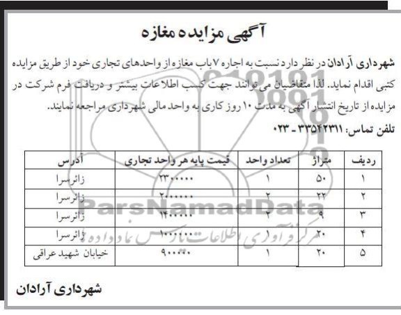 اجاره 7 باب مغازه 