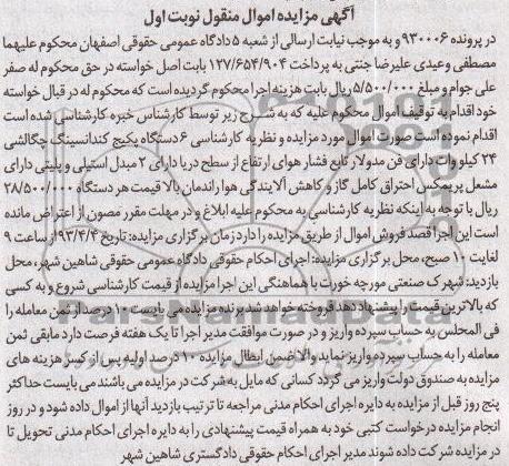 اگهی مزایده اموال منقول ,فروش 6 دستگاه پکیج کندانسینگ