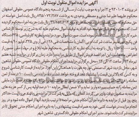 آگهی مزایده اموال منقول, فروش 635 دستگاه فن پکیج دور متغیر
