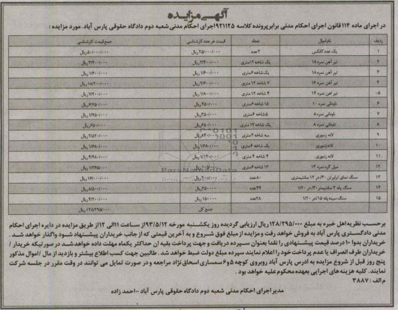 اگهی مزایده,فروش یک عدد کانکس و ...