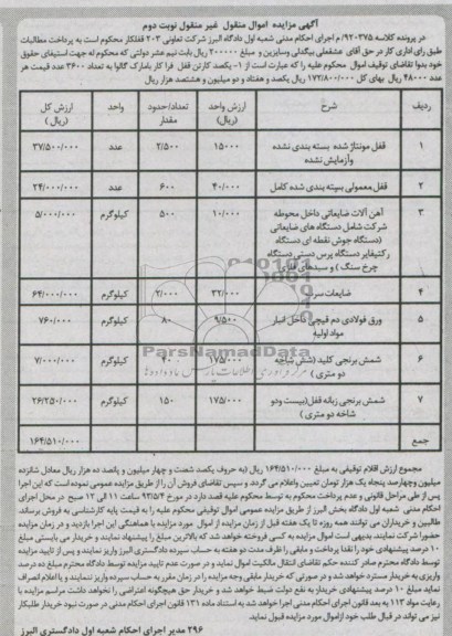 فروش قفل مونتاژ شده، اهن الات ضایعاتی و ...