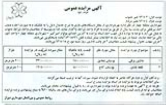 آگهی مزایده عمومی , مزایده بهره برداری از محل دستگاههای بازی 