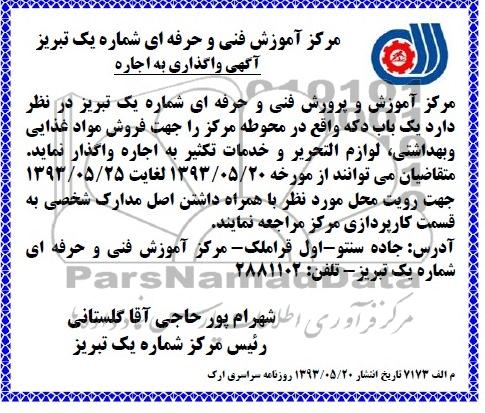 اگهی واگذاری به اجاره,اجاره یک باب دکه 