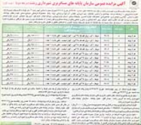آگهی مزایده عمومی مرحله دوم, مزایده  12 باب غرفه با کاربریهای سوپرمارکت