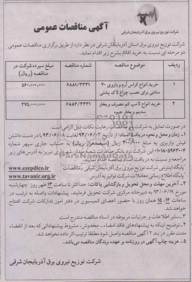 آگهی مناقصات عمومی  , مناقصه خرید انواع کراس آرم 