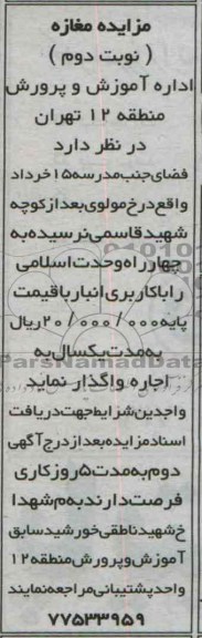 مزایده , مزایده مغازه