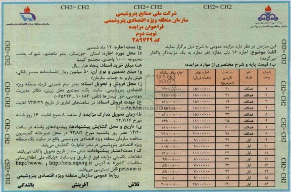فراخوان مزایده,مزایده اجاره 16 باب مغازه