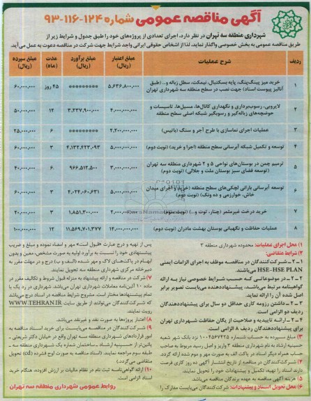 مناقصه عمومی , مناقصه خرید میز پینگ پنگ ، پایه بسکتبال 