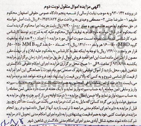 آگهی مزایده اموال منقول, مزایده فروش تعداد 400 عدد لوله یوشیفت