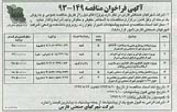 آگهی فراخوان مناقصه , مناقصه پباده روسازی بتنی به مساحت 57730 متر مربع