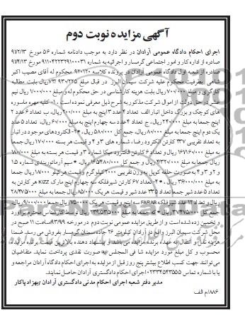 اگهی مزایده , مزایده ماسوره