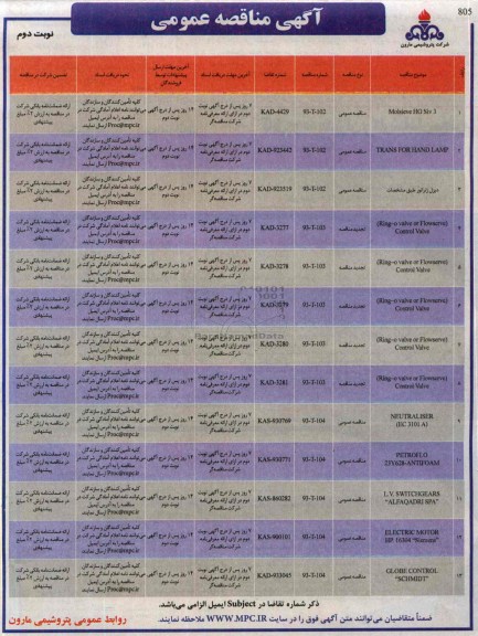  NOISIEVE HG SIV3مناقصه عمومی , مناقصه 