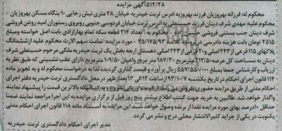 مزایده فروش پلاکها