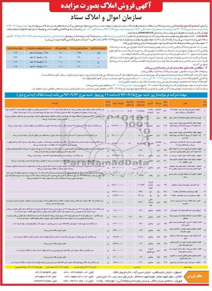 مزایده فروش املاک