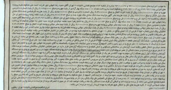 مزایده فروش اپارتمان