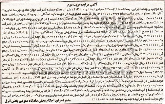 آگهی مزایده ,مزایده الکتروجوش