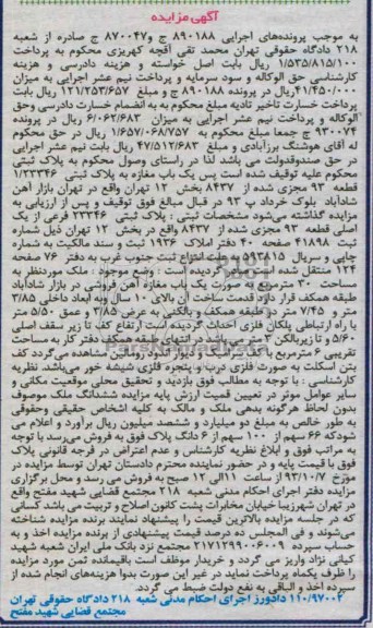 مزایده فروش مغازه