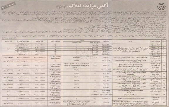 مزایده فروش املاک