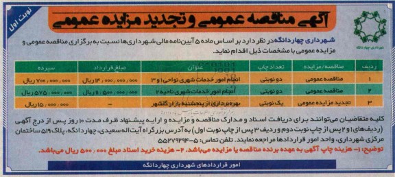 تجدید مزایده عمومی ,تجدید مزایده پنجشنبه بازار