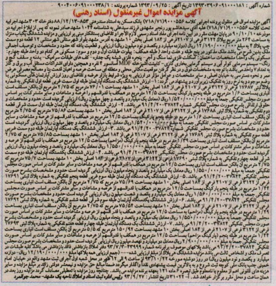 مزایده,فروش 7 دستگاه اپارتمان