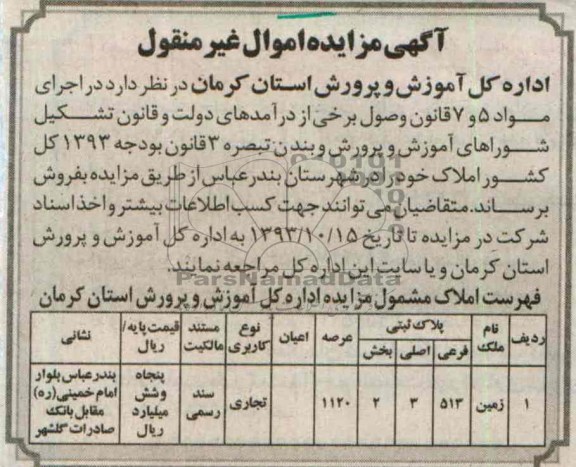 مزایده,فروش پلاک