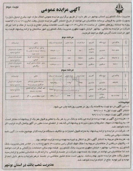 مزایده,فروش املاک