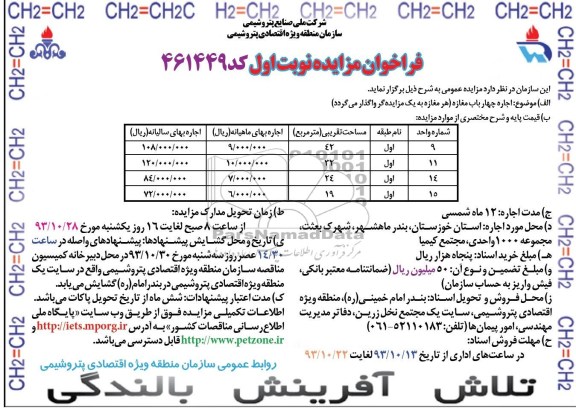 فراخوان مزایده , فراخوان مزایده اجاره چهار باب مغازه