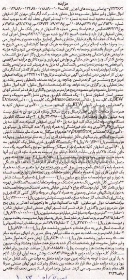 مزایده , مزایده یک دستگاه تابلو برق ورودی و ...