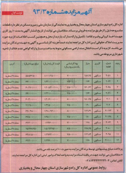 مزایده,فروش قطعات