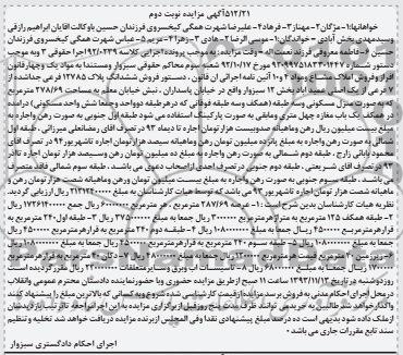 مزایده,فروش پلاک