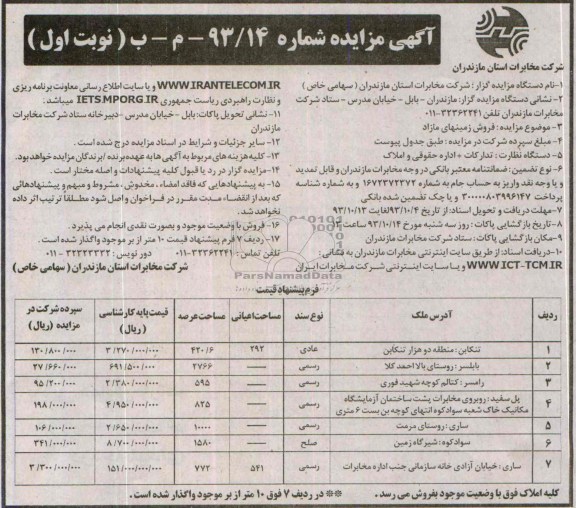 مزایده, فروش زمینهای مازاد
