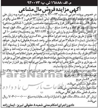 مزایده, فروش ملک