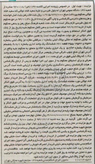 مزایده,فروش یک واحد اداری